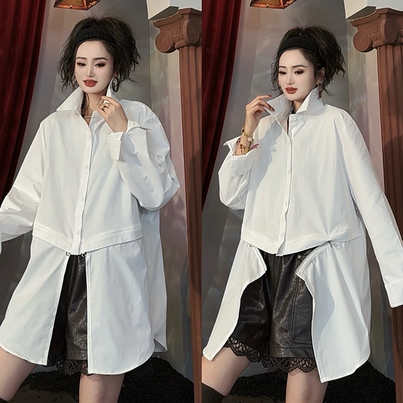 秋季爆款洋气衬衣女士时尚链接设计感宽松显瘦减龄百搭衬衫-9229