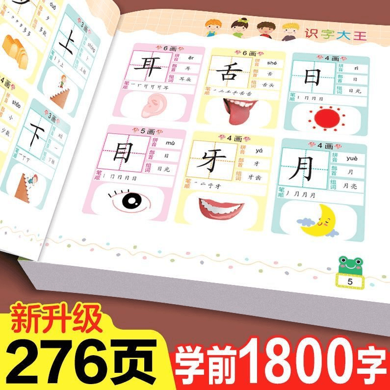 儿童学前识字大王书籍启蒙早教书小中大班认字书