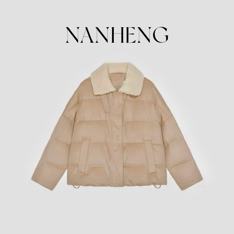 120401女装2024冬季新款驼绒羽绒大衣羽绒服