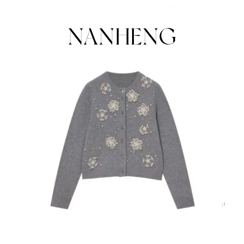 090903女装24新款圆领花朵针织外套轻奢时尚秋冬