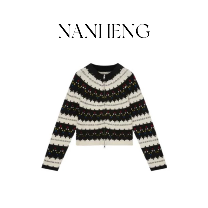 112402女装24新款彩色波点针织开衫圆领气质百搭时尚