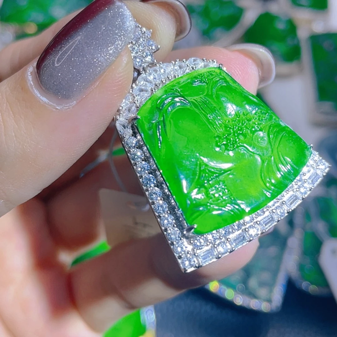 【闪购商品】翡翠颈饰银S925镶嵌43