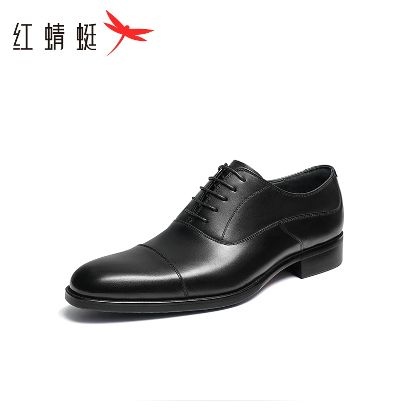 红蜻蜓商务正装皮鞋2024春秋新款男鞋真皮透气男士皮鞋结婚新郎鞋