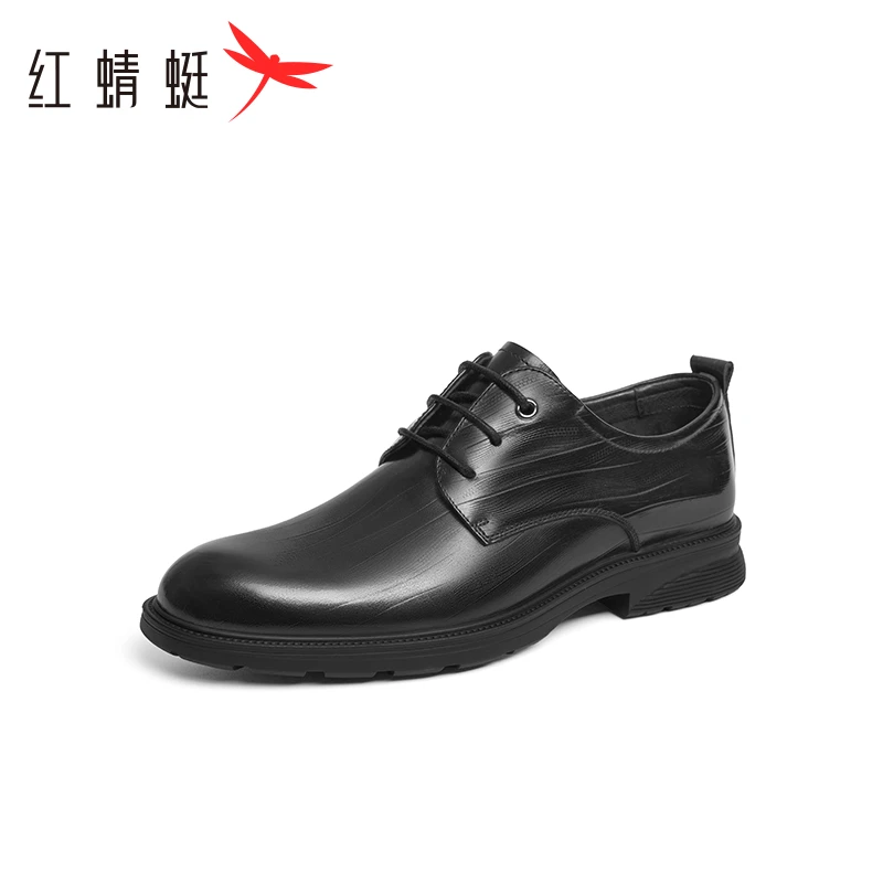 红蜻蜓正装皮鞋2025春季新款男鞋时尚商务通勤德比鞋新郎结婚鞋子