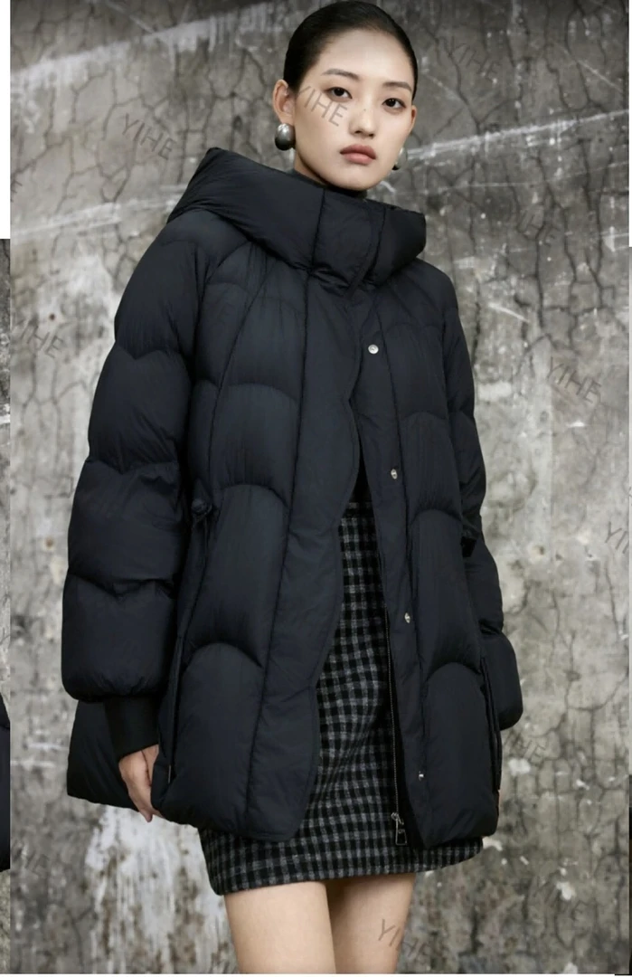 【索侖莎】衣长72中长款羽绒服女短款保暖舒适冬季过冬外套672