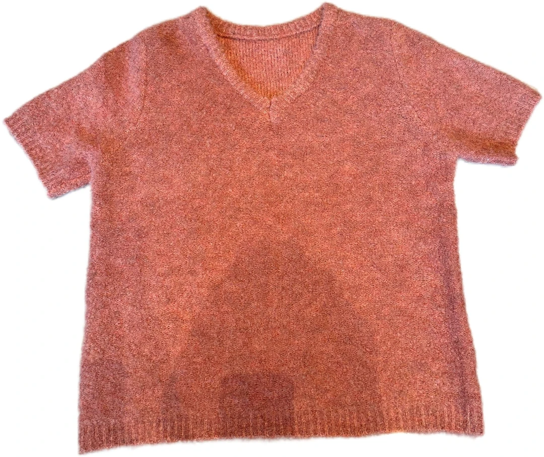 【丽丽推荐】软糯纯色套头V领短袖