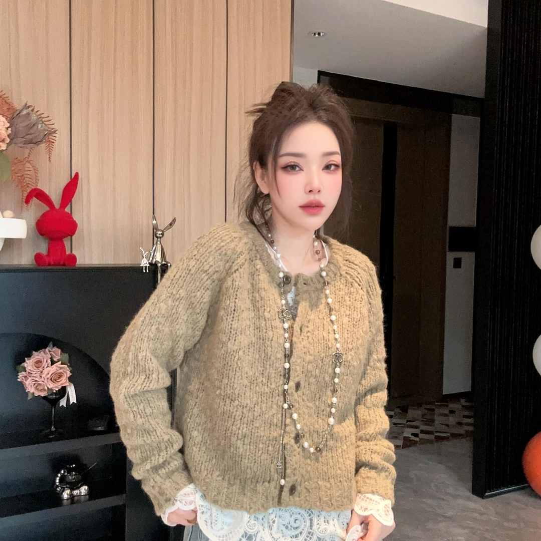 【丽丽推荐】设计师竹节毛衣开衫