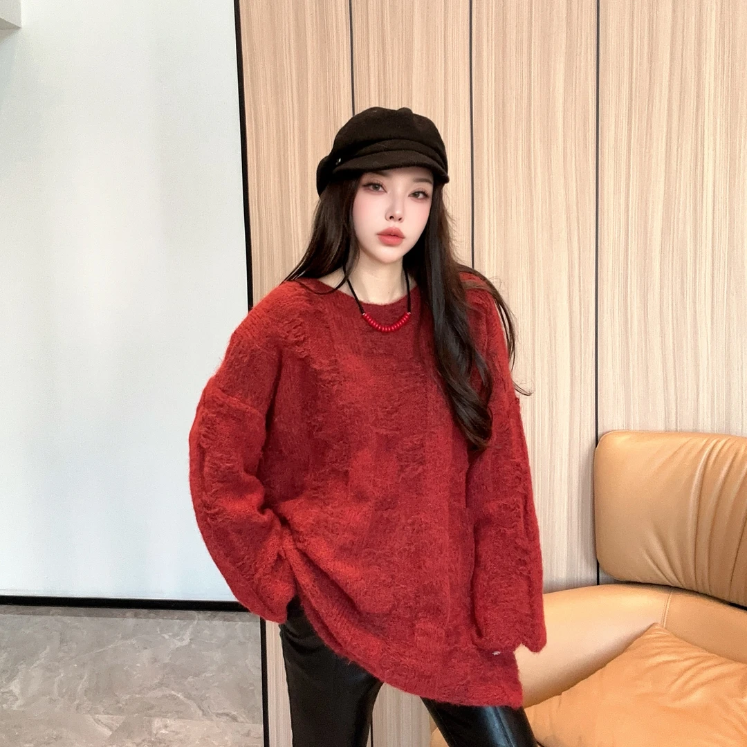 【丽丽推荐】时尚拉毛格行毛衣