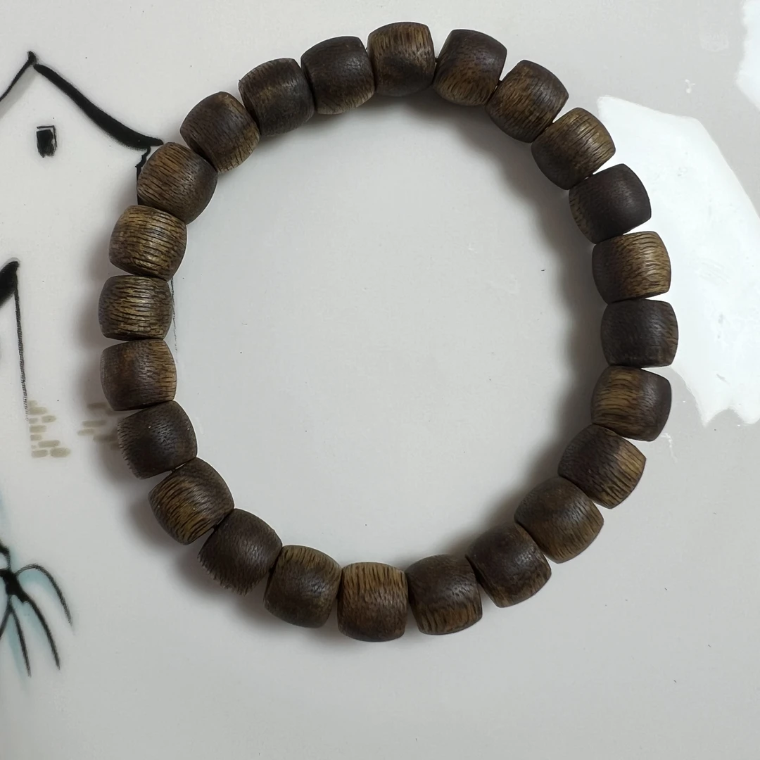 09莺歌绿奇楠沉香鼓珠手串男女士多样性发一