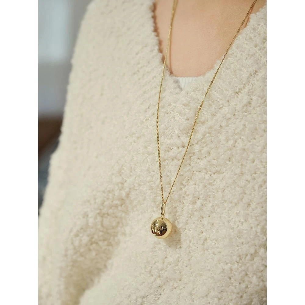 亿宏YIHONG 铜合金项链 博主同款小金球项链欧美简约立体圆球造型