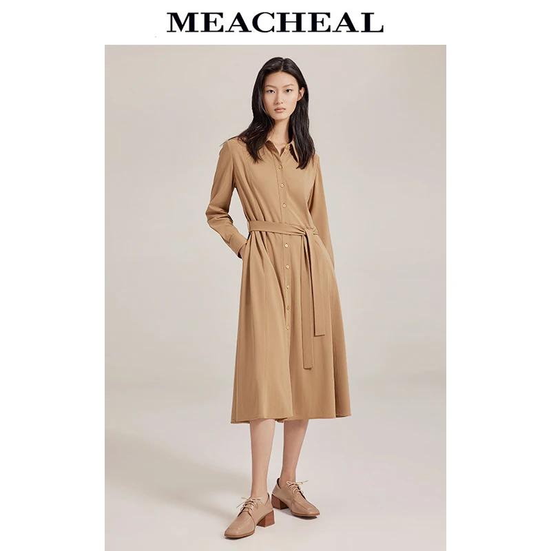 【星线好物】MEACHEAL/米茜尔暖沙色连衣裙821310717028