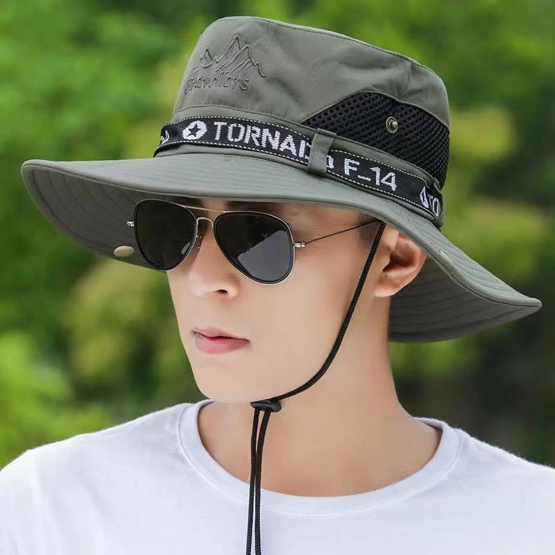 BB71钓鱼帽男遮阳登山男夏天防紫外线防嗮帽太阳帽夏季渔夫帽