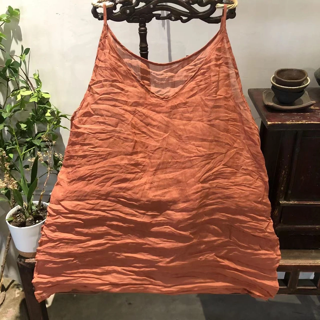 sunianweiyang/素年未央竹节   文艺苎麻中长吊带