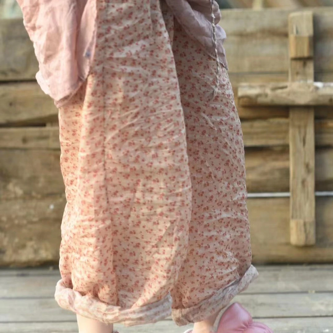 sunianweiyang/素年未央 花巷  文艺碎花休闲阔裤