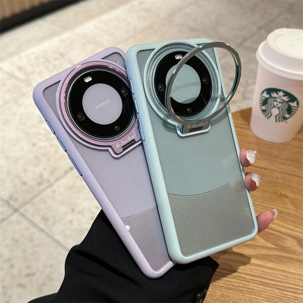 镜头支架适用华为mate60pro手机壳透明mate50/40简约亚克力保护套