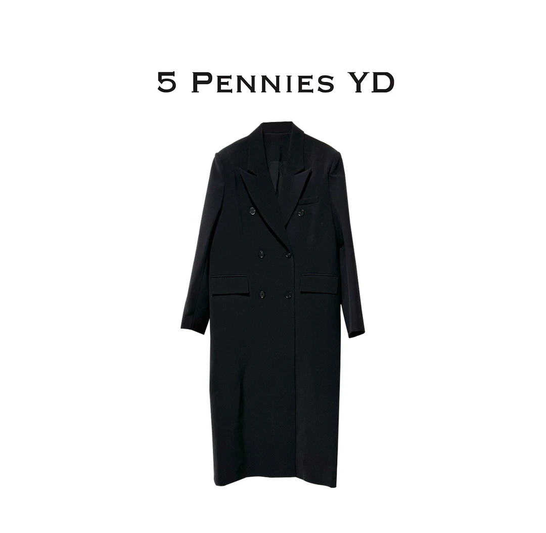 5 PENNIES YD设计师款秋冬季时尚休闲气质小众宽松长款西装外套