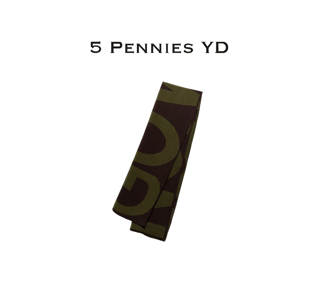 5 PENNIES YD秋冬季原创长款百搭字母印花绵羊毛围巾（精选联盟）