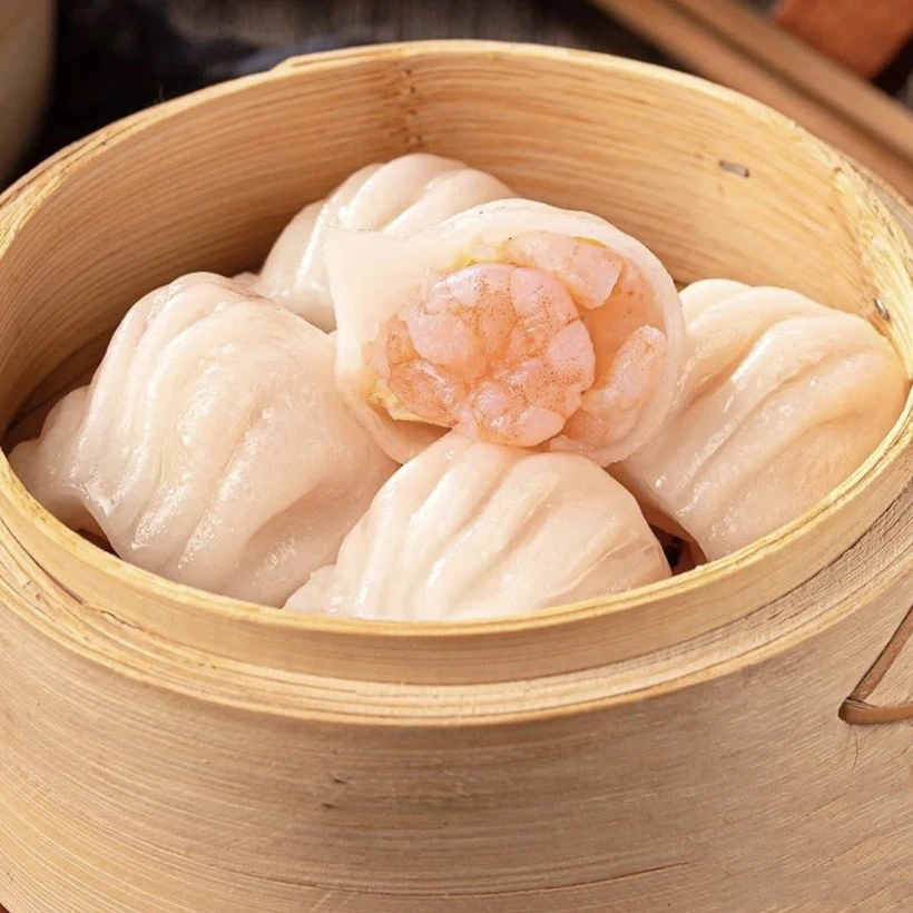 广福龙水晶虾饺皇 内含2-3整只大虾仁 正宗原味广式茶点 每包8只