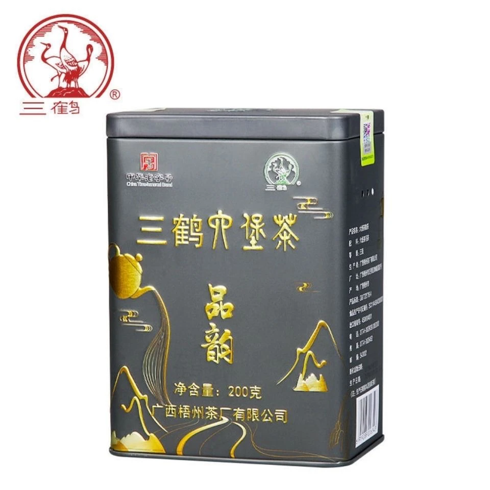 三鹤六堡茶【品韵】200克2019陈化三级罐装陈年口粮茶