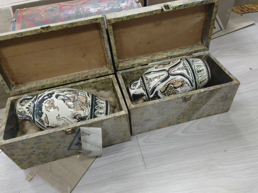 【民 旧箱手绘陶罐瓷器一对】宝灪旧物 精品精选瓷器