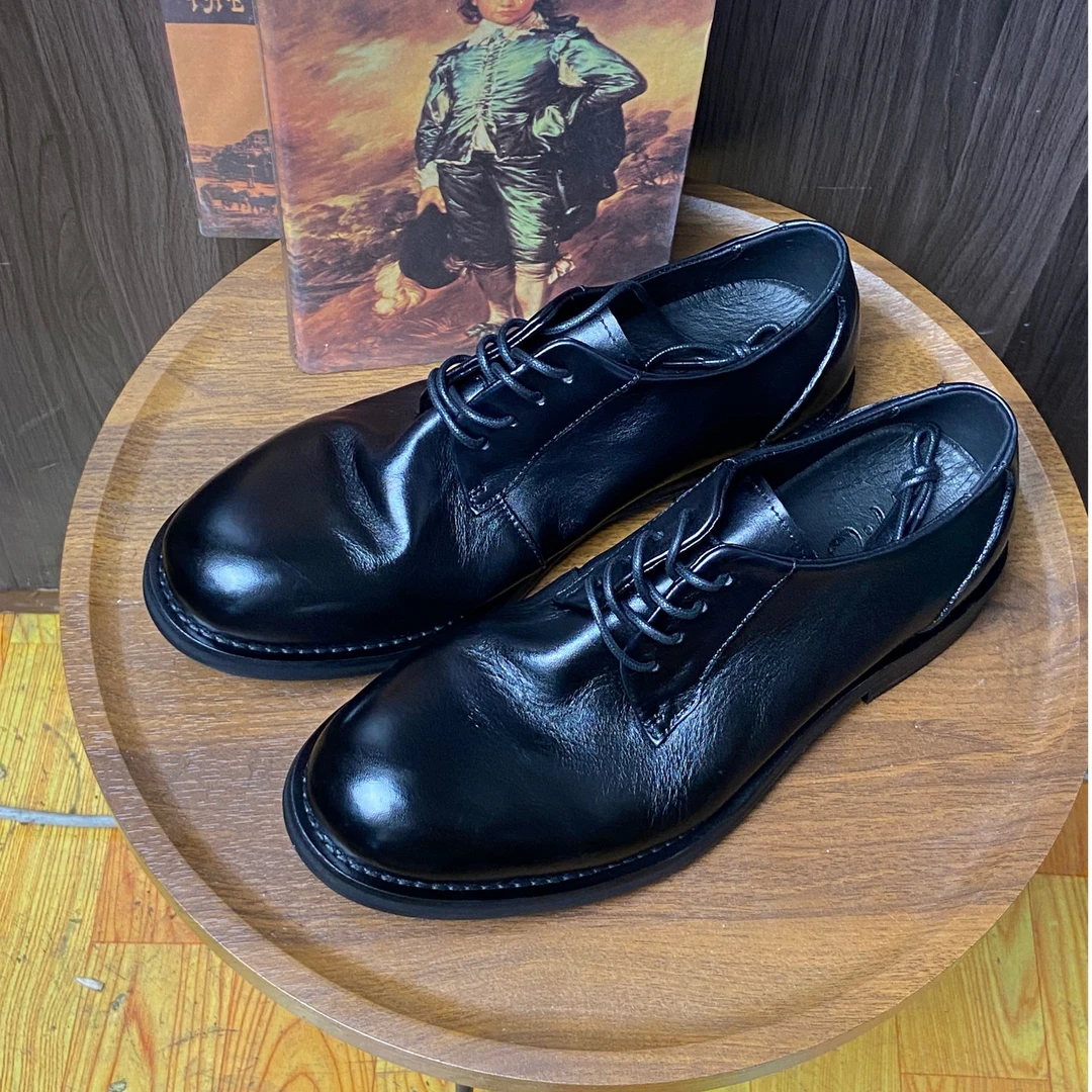 高端水洗牛皮皮鞋男商务真皮男德比鞋透气手工英伦男鞋鞋子男款