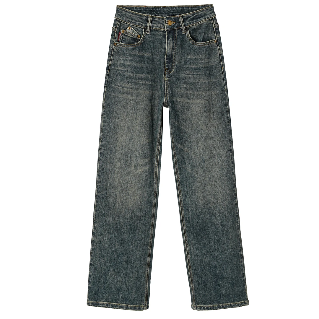 春夏高品质2025新款百搭窄版直筒阔腿喇叭烟管奶奶牛仔裤女（抢抢）