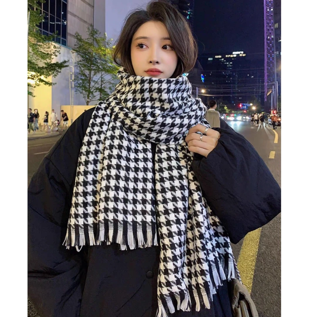 【粉丝福利】针织格子围巾百搭韩版情侣披肩柔软保暖学生时尚ins