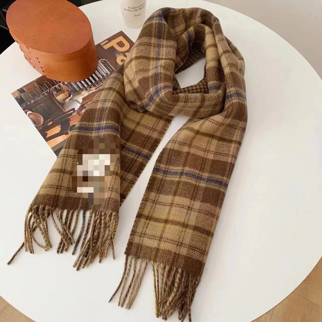 新款冬季格子围巾围脖情侣格子百搭气质保暖加厚韩版