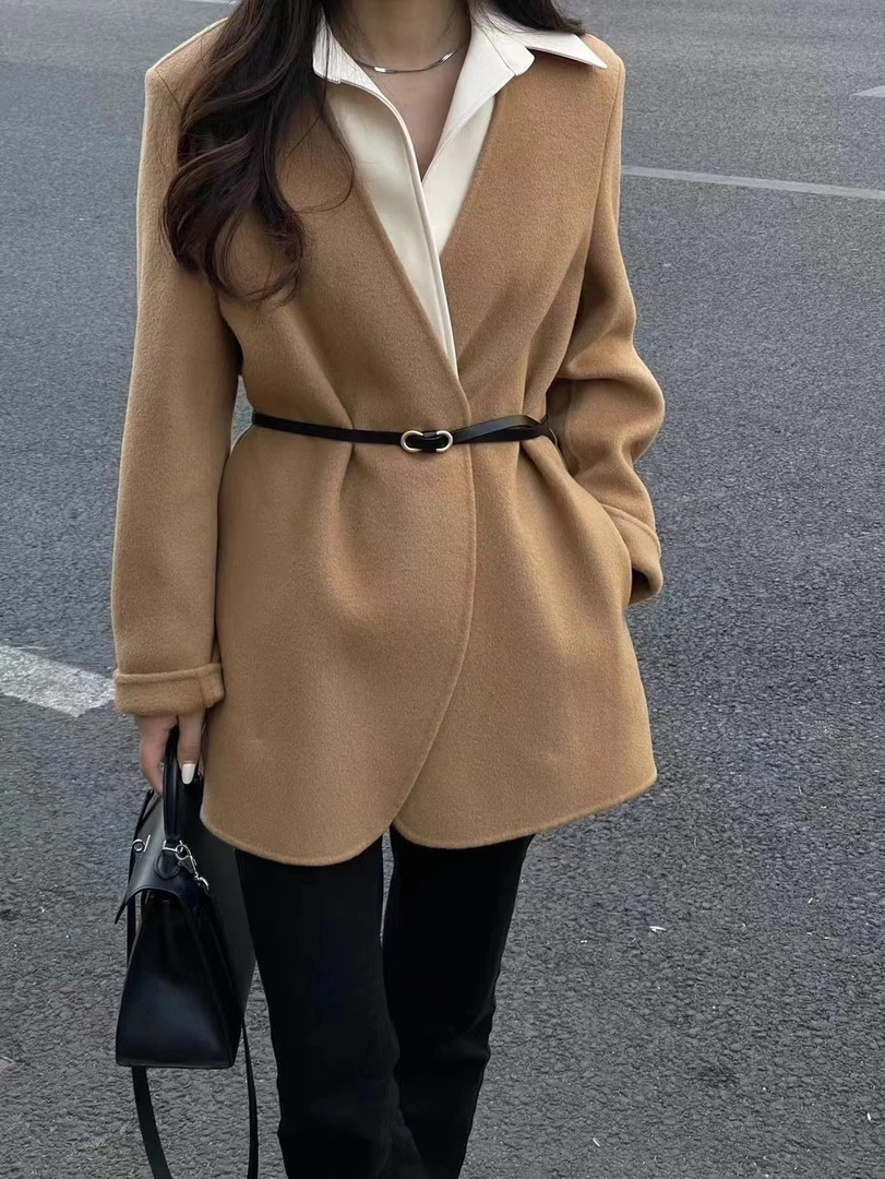 西装外套气质短款网红秋冬百搭韩版休闲轻奢时尚宽松毛呢中长款