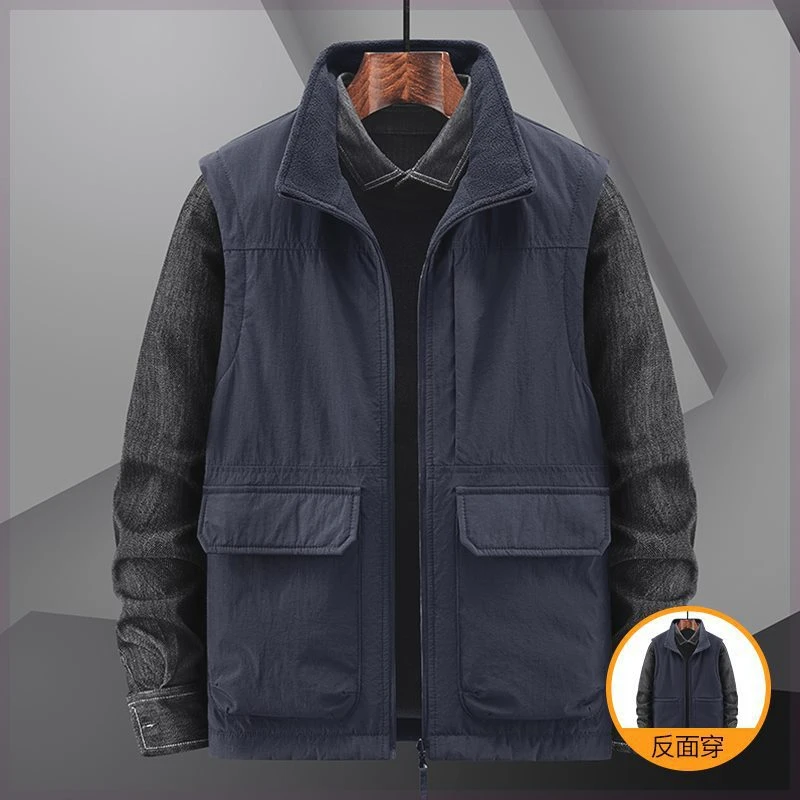 秋冬新款 男士加绒马甲 保暖抓绒马夹背心坎肩 户外运动休闲必备