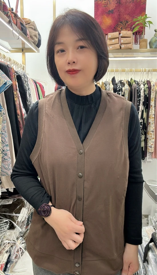 润泽丝绸 男士V领马甲背心