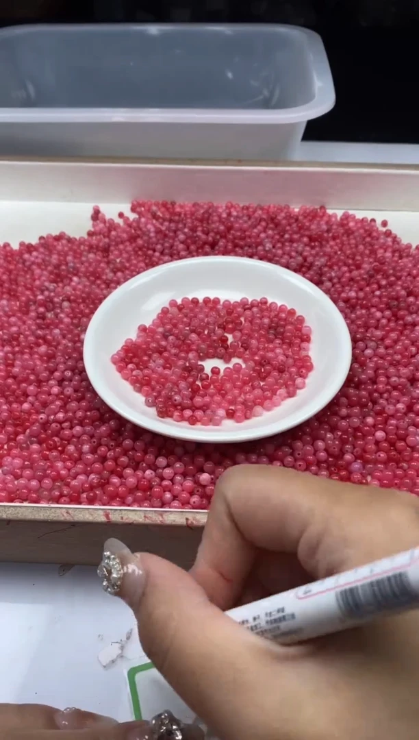 【闪购商品】玛瑙/玉髓颈饰未镶嵌W645红纹石4mm*200颗