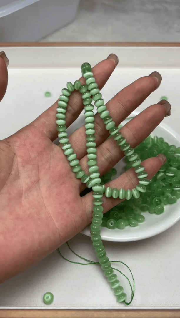 【闪购商品】玛瑙/玉髓颈饰未镶嵌果绿隔片0.25￥6x3mm*60