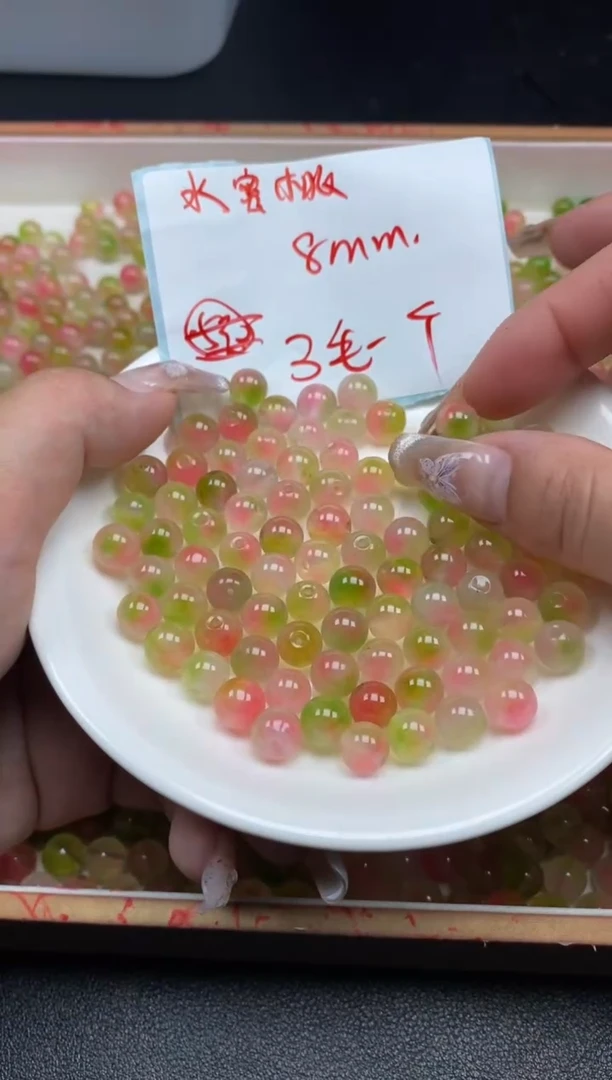 【闪购商品】玛瑙/玉髓颈饰未镶嵌水蜜桃0.3￥8mm*50颗