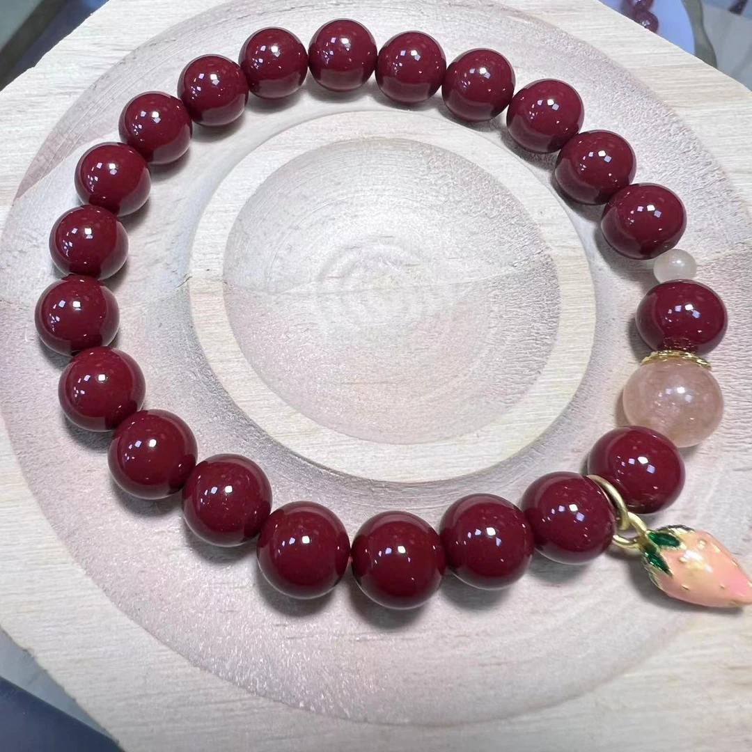 含辰砂工艺品ZS12草莓吊坠8m高货精品手串紫红色女款手链饰品