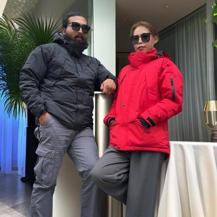 保暖透气短款拆帽羽绒服