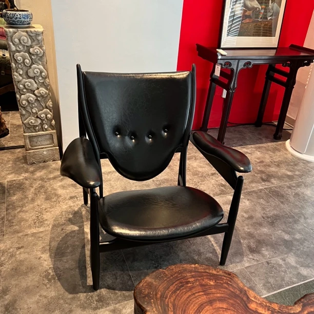 特价捡漏白蜡木酋长椅休闲椅子轻奢单人会所客厅阳台别墅沙发椅