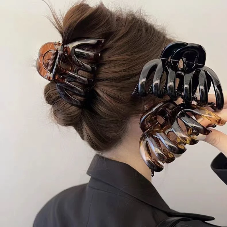 2024秋季新款抓夹大号高级感鲨鱼显发量发抓盘发复古亮面头饰发夹