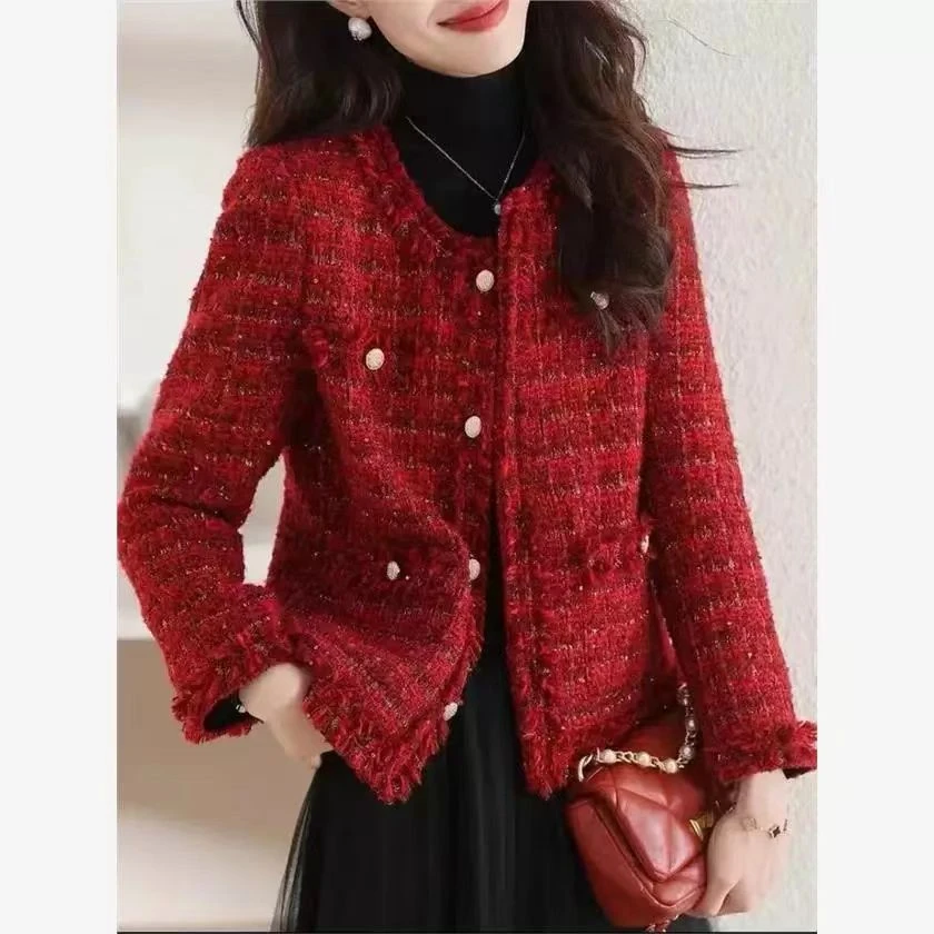 秋冬时尚法式名媛小香风外套女新款气质减龄洋气百搭上衣