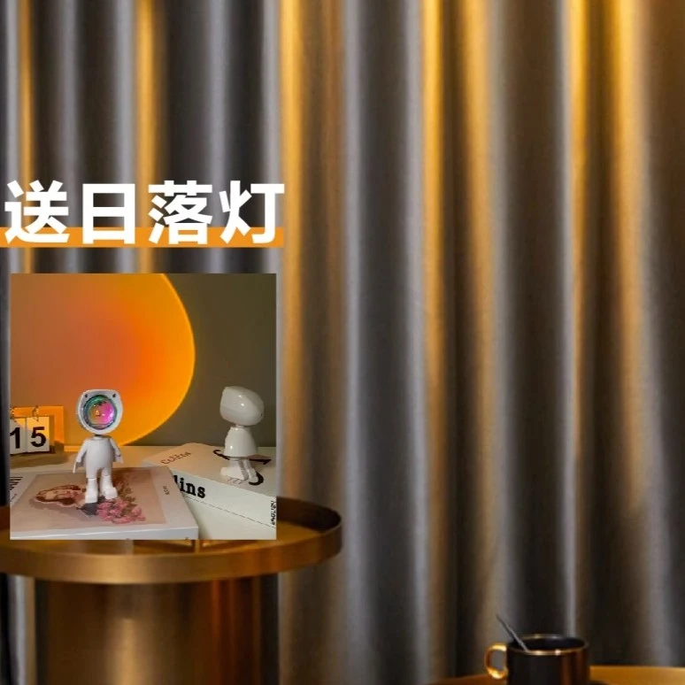 直播间背景窗帘网红专用免打孔魔术贴帘子全遮光布高级感背景卧室