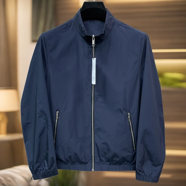 【品牌剪标】2023春秋季新款立领男士夹克双面穿商务休闲百搭茄克