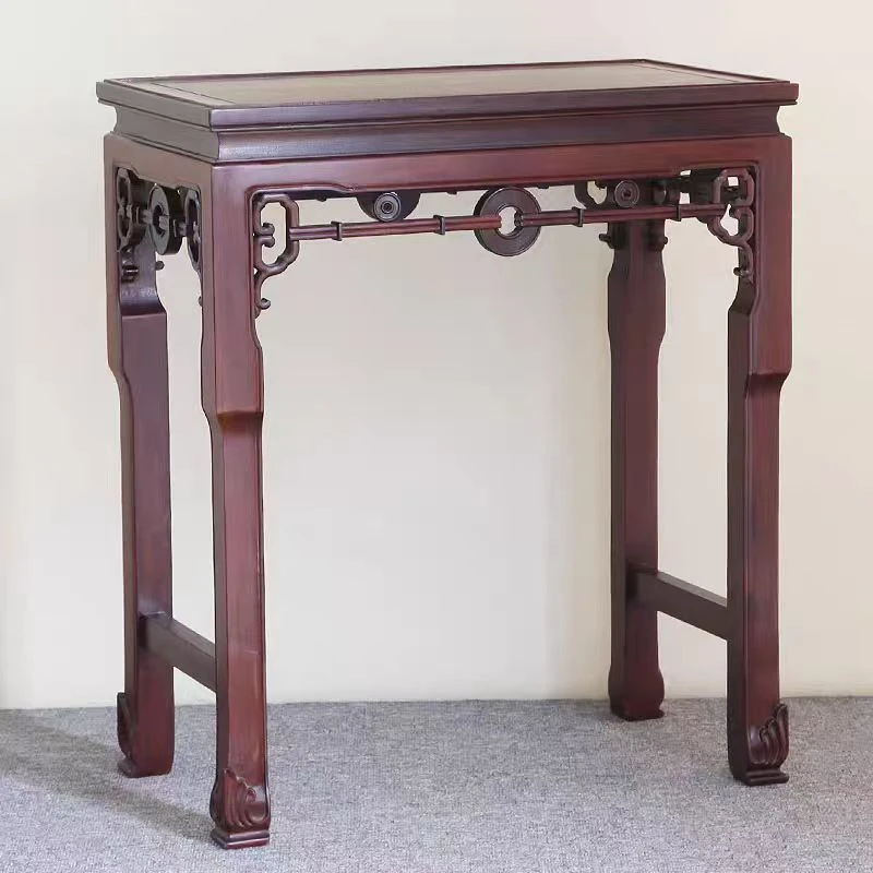 红木手工中堂家用条案黑檀木中式佛桌实木案几镂空古韵天然木纹