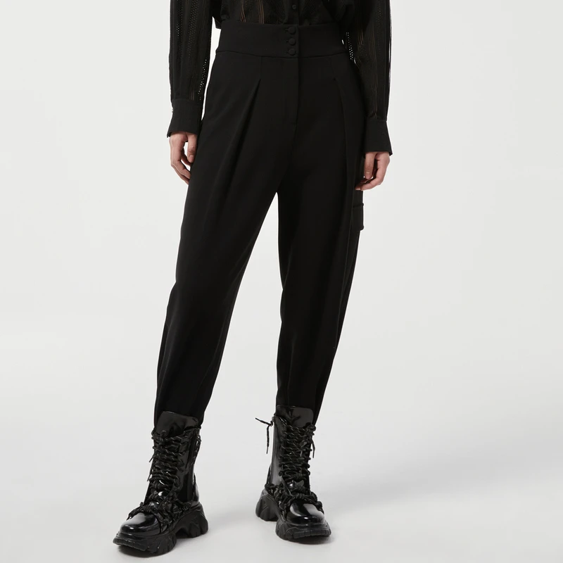 H·GENTEEL荷高秋新品风格款简约利落高腰锥形裤GCC3Q410683