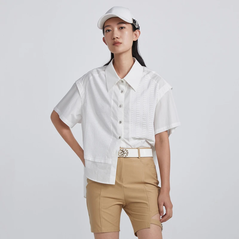 H.Genteel/荷高【商场同款】时尚透气休闲相拼毛织上衣GCC23650778