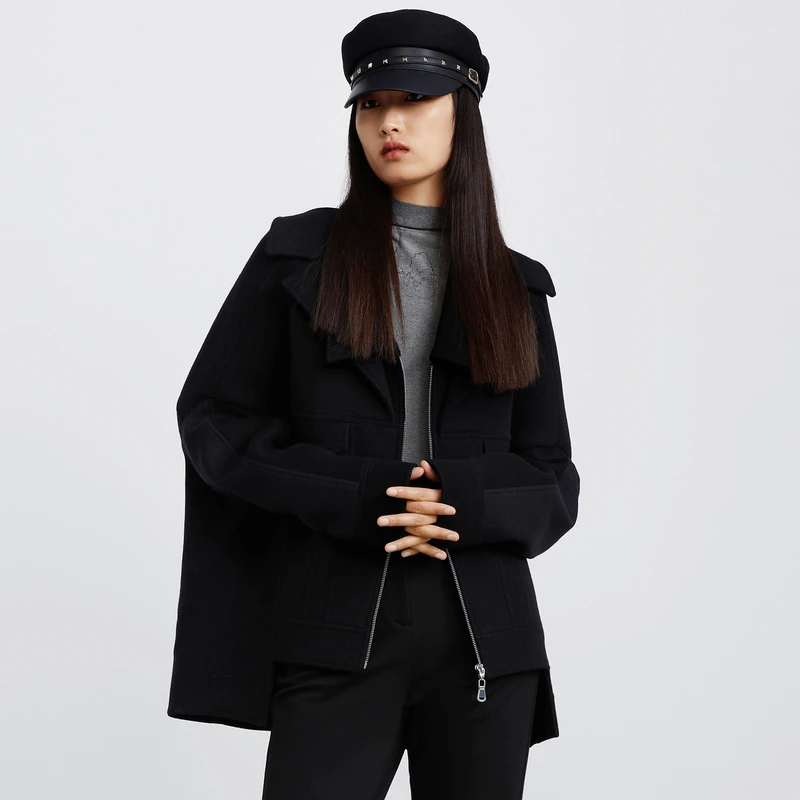 H.Genteel/荷高【商场同款】时尚牛仔拼接廓型解构大衣GCB41500567