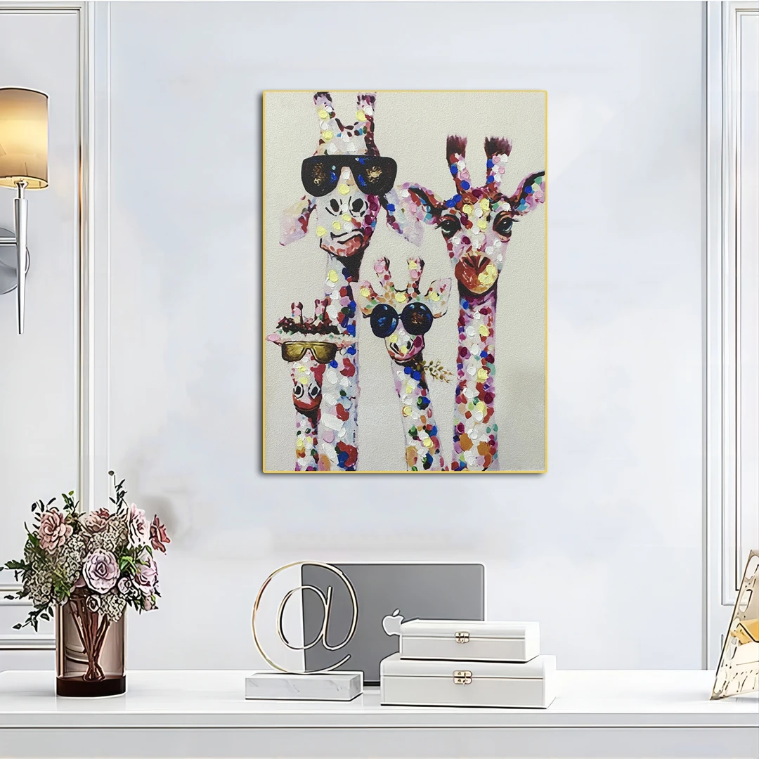 616-11手工油画简约餐厅画肌理单幅立体轻奢装饰画