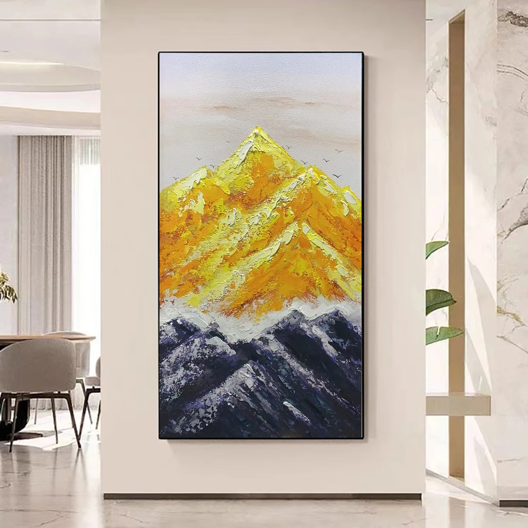 XG 780  日照金山现代轻奢过道走廊装饰画手工砂岩添笔画80/160