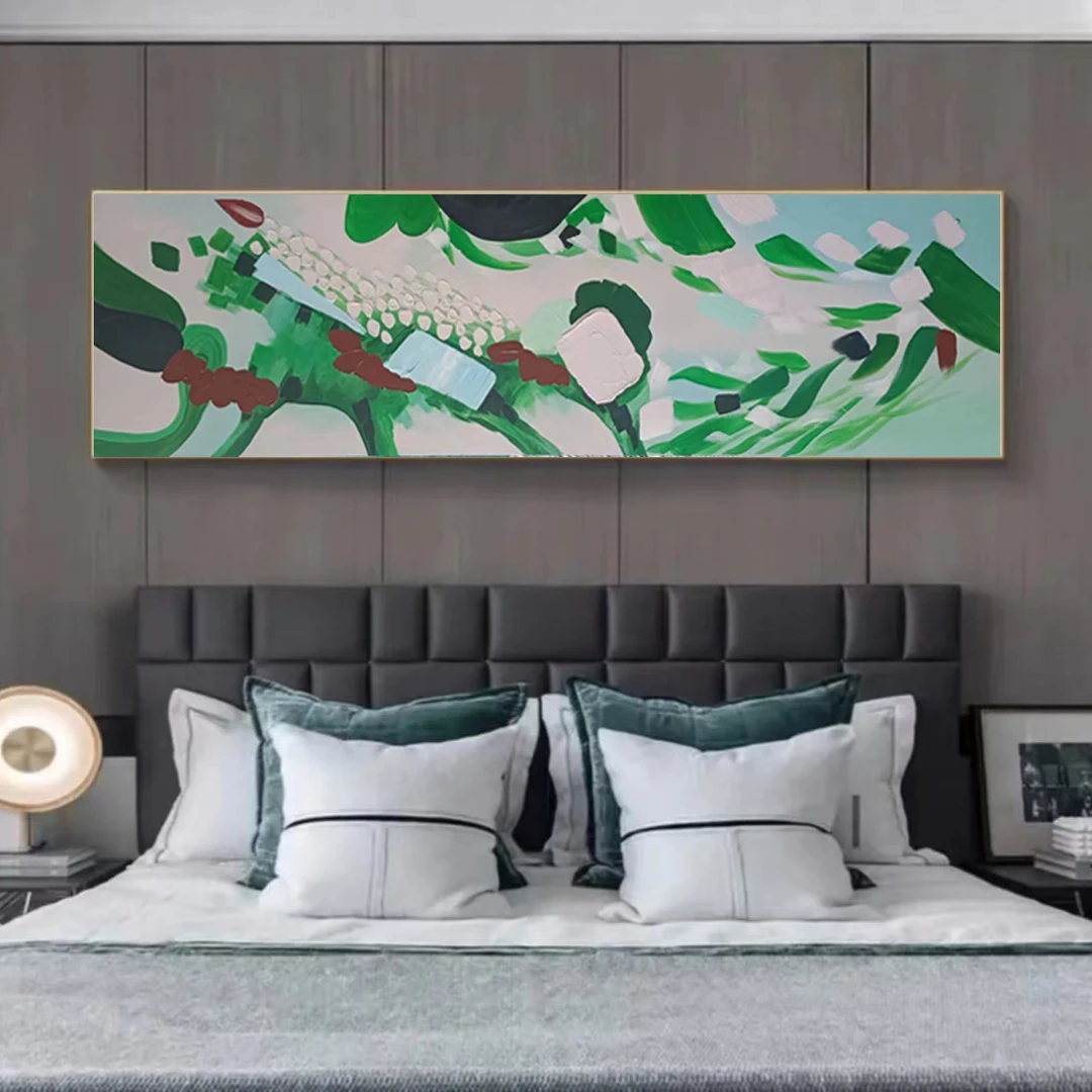 CT  555-14 抽象床头手绘油画床头装饰画轻奢背景150/40