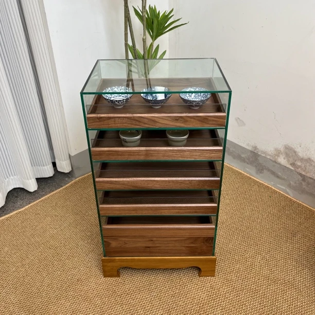 北美黑胡桃木牙科收纳柜(长36-宽25-高68)