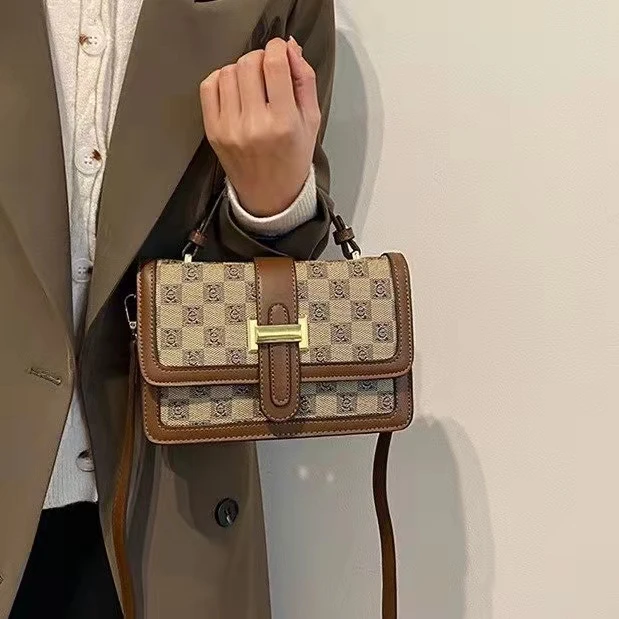 601-660女士单肩斜挎包时尚百搭小众气质菱格包潮流肩包轻奢